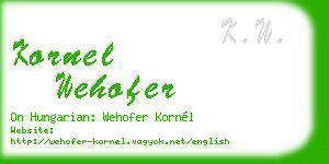 kornel wehofer business card