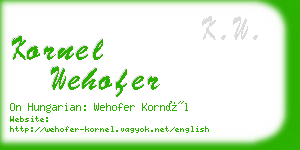 kornel wehofer business card